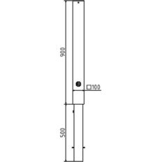 Ornamental bollard#steel tube 100 x 100 mm#series 4075B