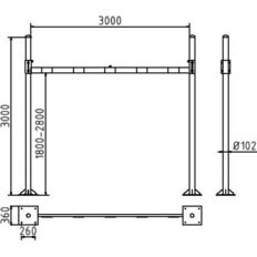 Height restriction barrier#with 2 square posts