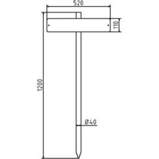 Drive-in rod#made of 40-mm T-bar#for signposting parking lots