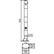 Barrier posts#Steel tube 70 x 70 mm#foldable, with triangular locking mechanism