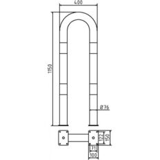 Anti-nudge hoop#steel tube Ø 76 mm#yellow / black