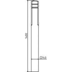 Plastic-material post#square post 140 x 140 mm