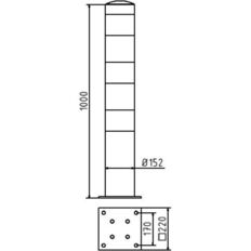 Bollard #steel tube Ø 152 x 3,2 mm#yellow / black